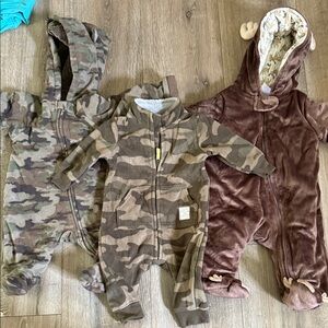Camouflage and Brown Baby Onesies Set 3months, 3 sets.